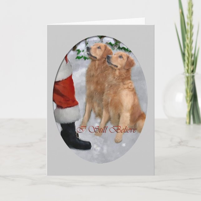 Golden Retriever Christmas Gifts Holiday Card (Front)