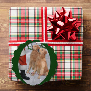 Golden Retriever Christmas Gifts Tree Decoration Card