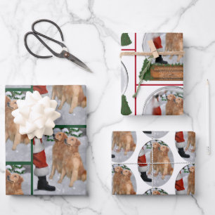 Golden Retriever Christmas Gifts Wrapping Paper Sheet