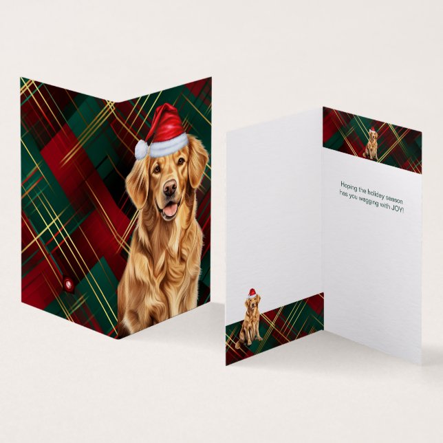 Golden Retriever Christmas Green Red Holiday Plaid (Inside and Outside)