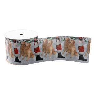 Golden Retriever Christmas Grosgrain Ribbon