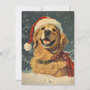 Golden Retriever Christmas Holiday Card