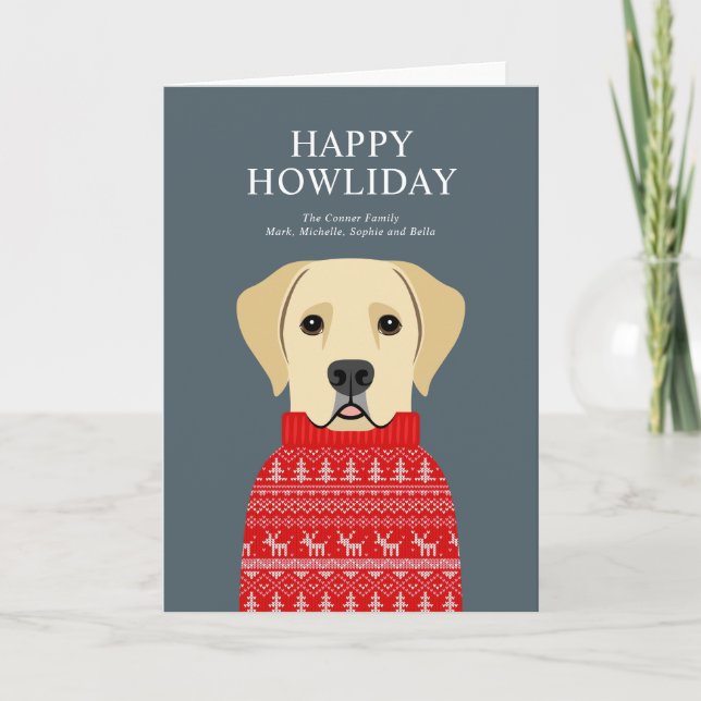 Golden Retriever Christmas Holiday Card (Front)