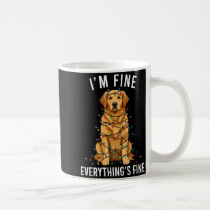 Golden Retriever Christmas I'm Fine Everything Is  Coffee Mug