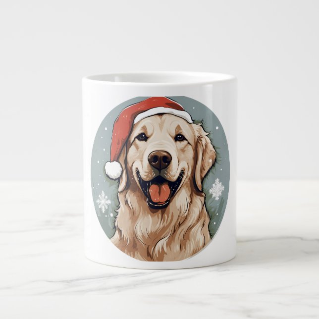Golden retriever Christmas  Large Coffee Mug (Front)