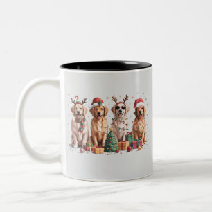 Golden Retriever Christmas Lover Dog Mom Xmas Two-Tone Coffee Mug