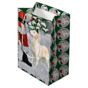 Golden Retriever Christmas Medium Gift Bag
