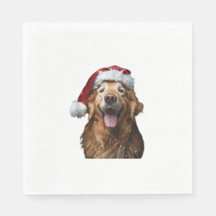 Golden Retriever Christmas  Napkin