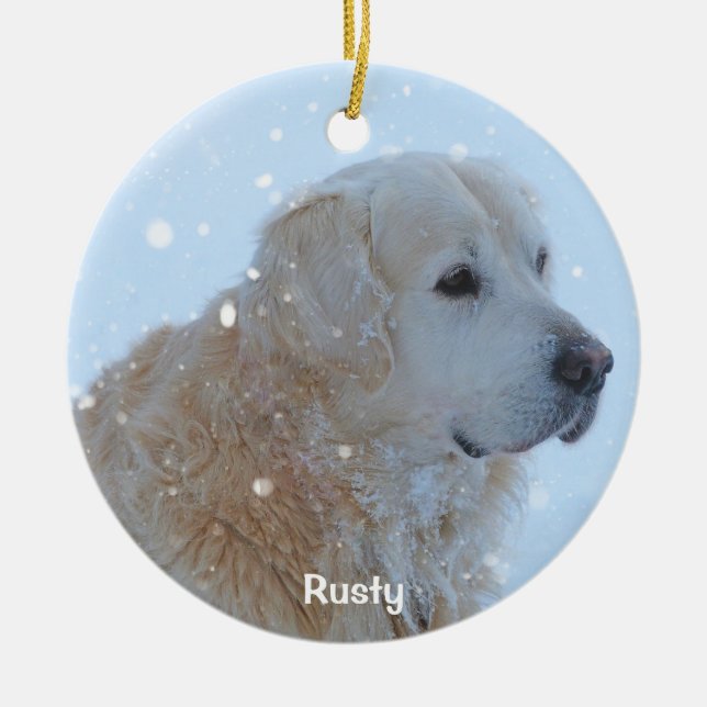 Golden Retriever Christmas Ornament Custom Photo (Front)
