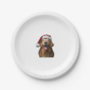 Golden Retriever Christmas  Paper Plate