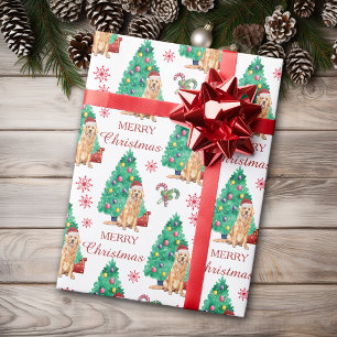 Golden Retriever Christmas Pattern Wrapping Paper
