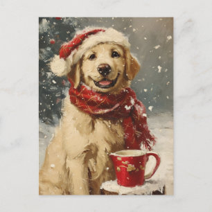 Golden Retriever Christmas  Postcard