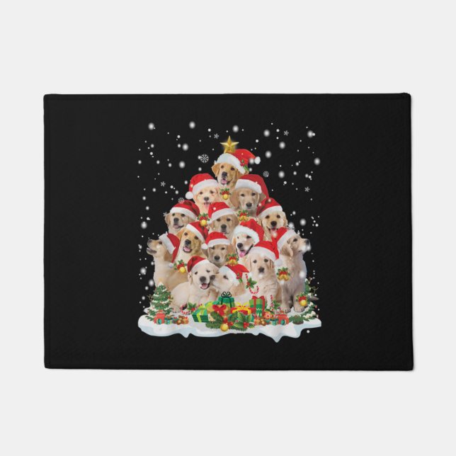Golden Retriever Christmas Premium Doormat (Front)