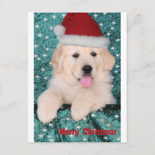 Golden Retriever Christmas Puppy Holiday Postcard