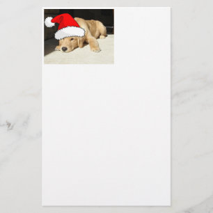 Golden Retriever Christmas Puppy Stationery