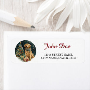 Golden Retriever Christmas Return Address