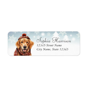 Golden Retriever Christmas Return Address Labels