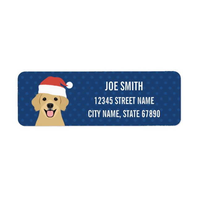 Golden Retriever Christmas Return Address Labels (Front)