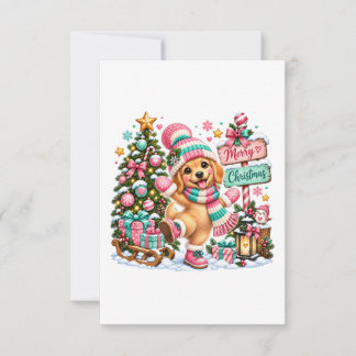 Golden Retriever Christmas RSVP Card