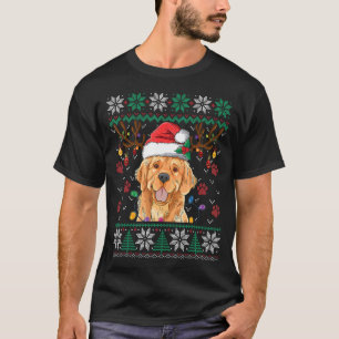 Golden Retriever Christmas Santa Reindeer Ugly Swe T-Shirt