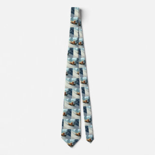 Golden Retriever Christmas snow winter Tie