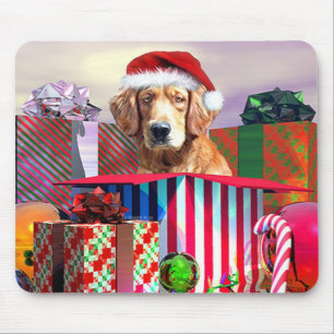 Golden Retriever Christmas Surprise Mouse Mat