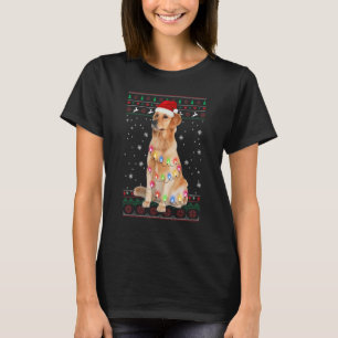 Golden retriever Christmas Sweater Tree Lights Dog