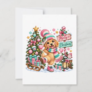 Golden Retriever Christmas Thank You Card