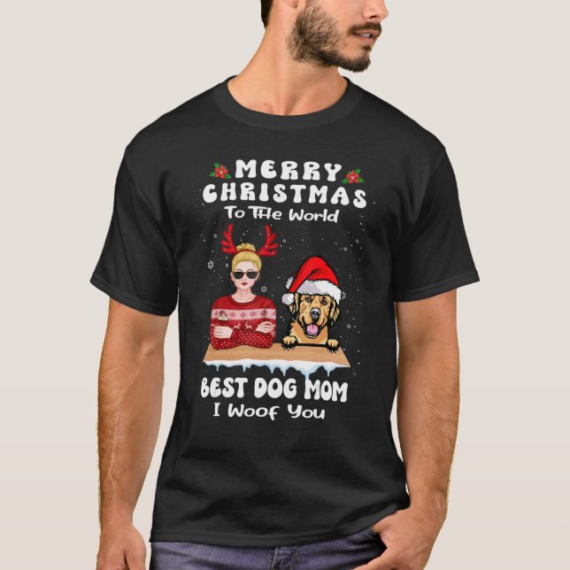 Golden Retriever Christmas To The World Best Dog M T-Shirt (Front)