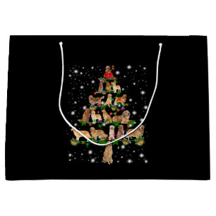 Golden Retriever Christmas Tree Covered By Flash Large Gift Bag