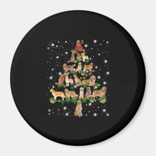 Golden Retriever Christmas Tree Covered By Flash Magnet