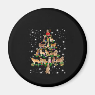 Golden Retriever Christmas Tree Covered By Flash Magnet