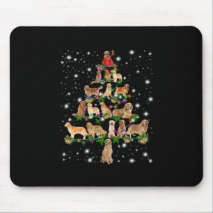 Golden Retriever Christmas Tree Covered By Flash Mouse Mat