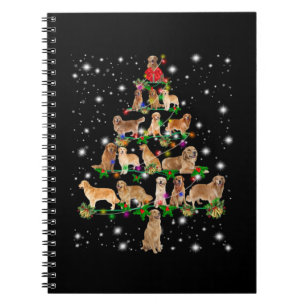 Golden Retriever Christmas Tree Covered By Flash Notebook
