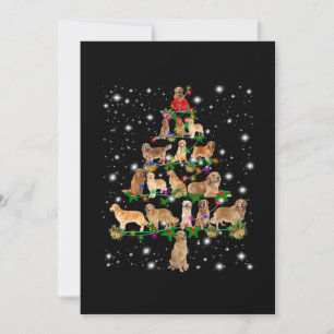 Golden Retriever Christmas Tree Covered By Flash Thank You Card