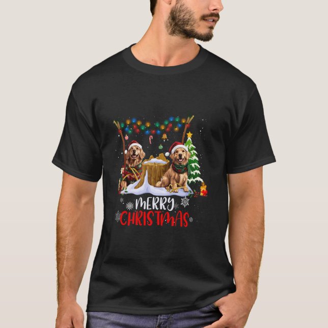 Golden Retriever Christmas Tree Decorations Dog Lo T-Shirt (Front)