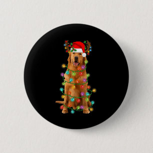 Golden Retriever Christmas Tree Lights Pajama Dog  6 Cm Round Badge