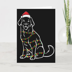 Golden Retriever Christmas Tree Lights X-mas Cute Card