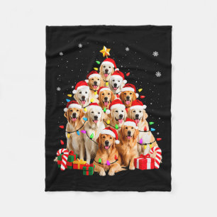 Golden Retriever Christmas Tree Ornament Decor Xma Fleece Blanket