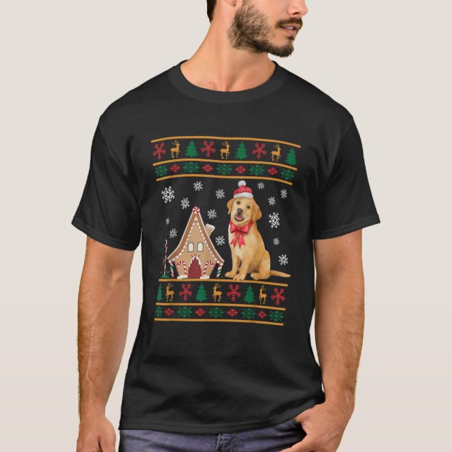 Golden Retriever Christmas Ugly Sweater xmas bowti (Front)