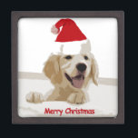 Golden Retriever Christmas with Santa Hat Jewellery Box<br><div class="desc">Golden Retriever Christmas with Santa Hat</div>