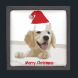 Golden Retriever Christmas with Santa Hat Jewellery Box<br><div class="desc">Golden Retriever Christmas with Santa Hat</div>
