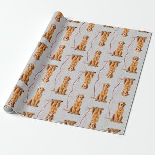 Golden Retriever Christmas Wrap Wrapping Paper