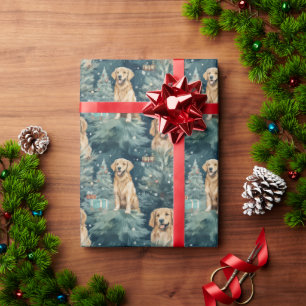 Golden Retriever Christmas Wrapping Paper
