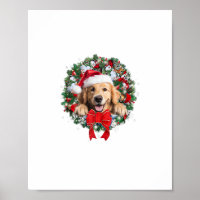 Golden Retriever Christmas Wreath Decoration Xmas