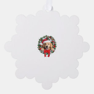 Golden Retriever Christmas Wreath Decoration Xmas Tree Decoration Card