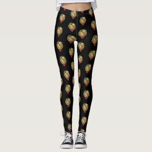 Golden Retriever Christmas Wreath Dog Lovers Leggings