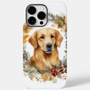 Golden Retriever Christmas Wreath Festive Pup Case-Mate iPhone 14 Pro Max Case