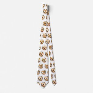 Golden Retriever Christmas Wreath Festive Pup Tie