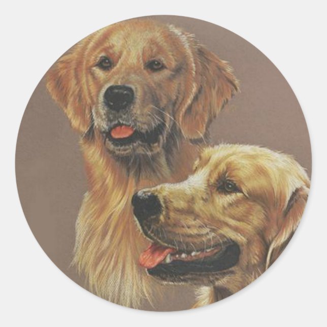 Golden Retriever Classic Round Sticker (Front)